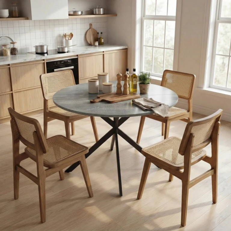 Kulatý jídelní stůl pro 4 osoby Ø100 cm | šedý