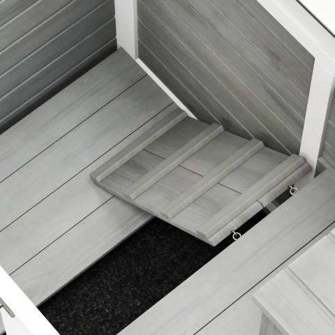 Pojízdná králíkárna 91,5 x 53,3 x 73 cm | šedá č.8