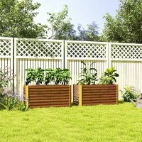 2 odolné vyvýšené záhony 120 x 60 x 60 cm | hnědé