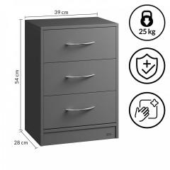 Noční stolek Eloise 54x39x28cm | antracit č.3