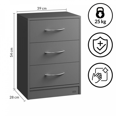 Noční stolek Eloise 54x39x28cm | antracit č.3
