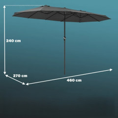 Slunečník XXL 460 x 270 cm | antracit č.2