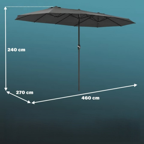 Slunečník XXL 460 x 270 cm | antracit č.2