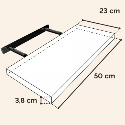 Vysoce kvalitní nástěnná police 50 cm | tmavý dub č.3