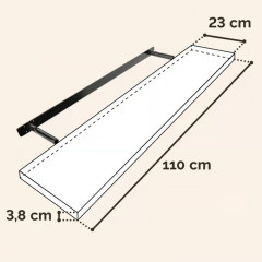 Vysoce kvalitní nástěnná police 110 cm |tmavý dub č.3