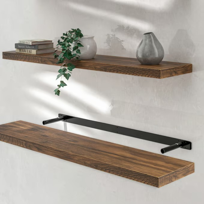 Vysoce kvalitní nástěnná police 110 cm |tmavý dub