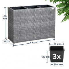 Polyratanový květináč 83x30,5x60cm | šedý č.2