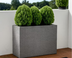 Polyratanový květináč 83x30,5x60cm | šedý č.1