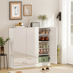 Botník s nastavitelnými policemi 106,4 x 34 x 108,5 cm | bílý č.1