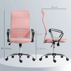 Ergonomická kancelářská židle s funkcí otáčení a houpání | růžová č.2