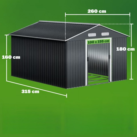 Zahradní domek 312x257x178cm | antracit č.3