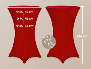 Potah na barový stůl Ø70cm | bordový č.3