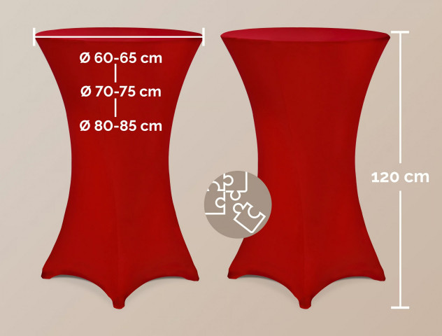 Potah na barový stůl Ø70cm | bordový č.3