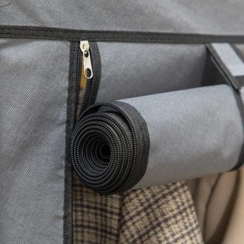 Látková šatní skříň 125 x 43 x 162,5 cm | tmavě šedá č.5