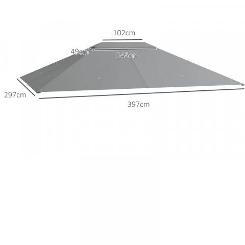 Náhradní střecha pro altán 4 x 3 m | světle šedá č.4