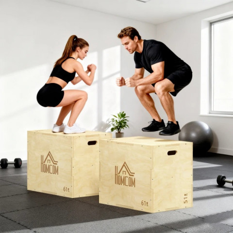 Dřevěný plyo-Box 3 v 1, 51/61/76 cm | přírodní č.4