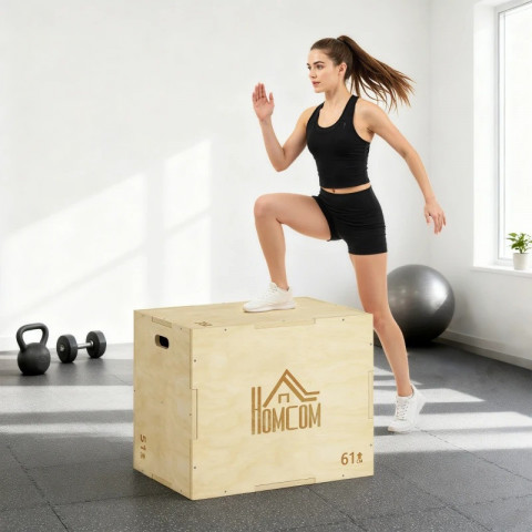 Dřevěný plyo-Box 3 v 1, 51/61/76 cm | přírodní č.5