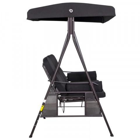 Zahradní třímístná houpačka Jessi | černá č.7