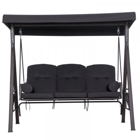 Zahradní třímístná houpačka Jessi | černá č.9
