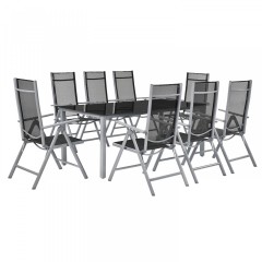 Zahradní hliníková sestava Mailand | stůl + 8 židlí č.2
