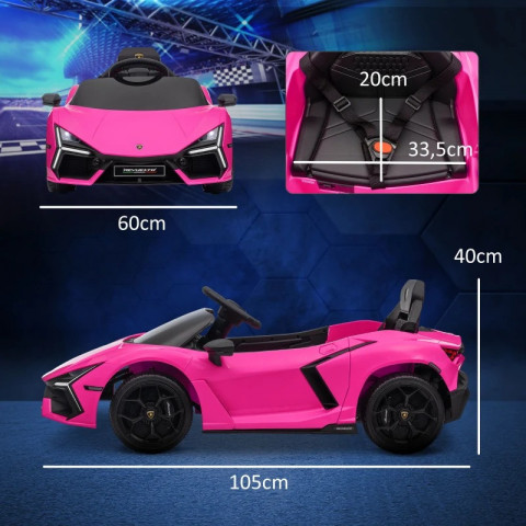 Dětské elektrické autíčko s licencí Lamborghini | růžové č.4