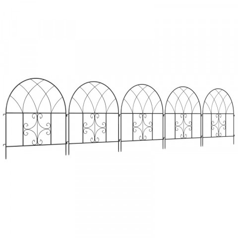 Ocelový zahradní plot 300 x 70 cm | černý č.2