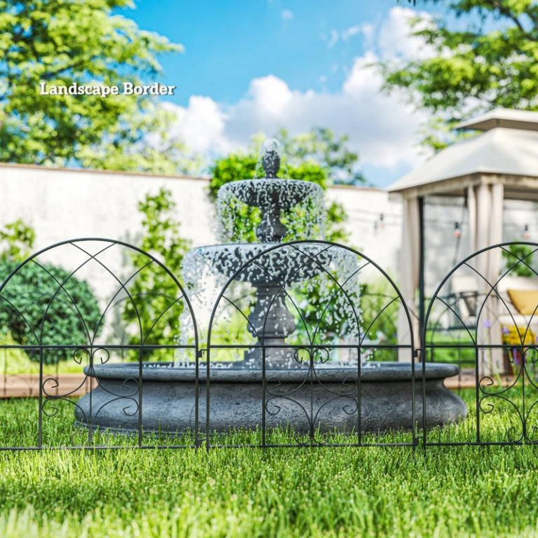 Ocelový zahradní plot 300 x 70 cm | černý