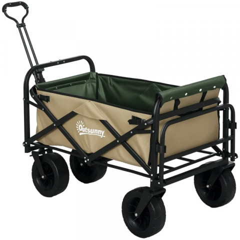 Skládací vozík s rukojetí, 94 x 57 x 77-100 cm | khaki č.3