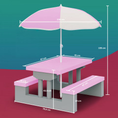 Dětská sedací souprava se slunečníkem | růžová č.3