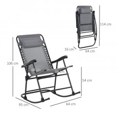 Zahradní houpací křeslo s polštářem, 95 x 64 x 106 cm | světle šedé č.3