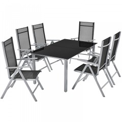 Zahradní hliníková sestava Mailand | stůl + 6 židlí