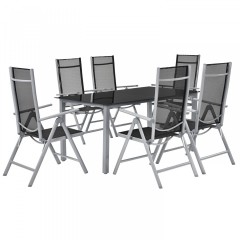 Zahradní hliníková sestava Mailand | stůl + 6 židlí č.2