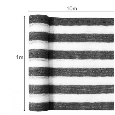 Zástěna na balkon 1x10m |šedá + bílá č.6