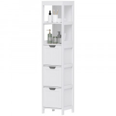 Koupelnová skříňka se 3 zásuvkami 30 x 30 x 142,4 cm | bílá č.2