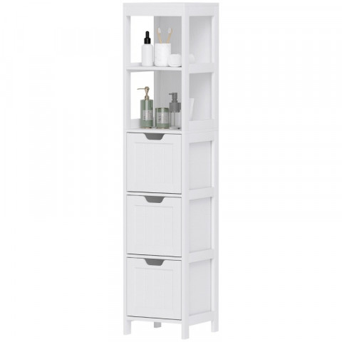 Koupelnová skříňka se 3 zásuvkami 30 x 30 x 142,4 cm | bílá č.2