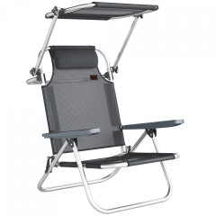 Zahradní skládací lehátko | tmavě šedé č.1