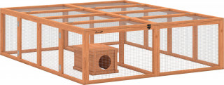 Dřevěná králíkárna s volným výběhem 180,4 x 150 x 48 cm | oranžová č.1