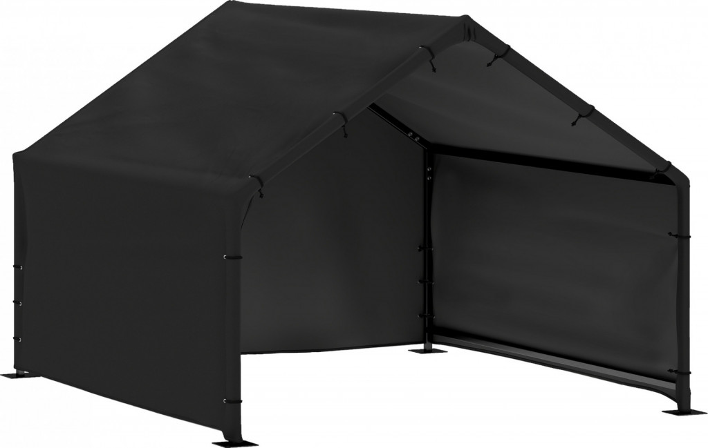 Psí bouda se střechou odolnou proti vodě a UV záření, 125 x 110 x 93 cm | černá