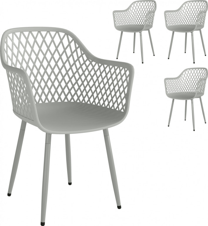 4 propylenové zahradní židle | šedé