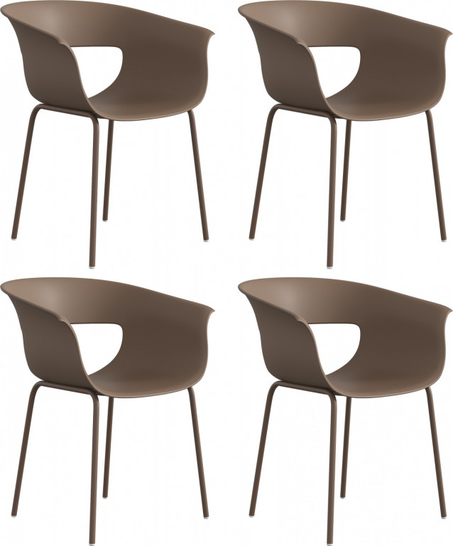 4 ergonomické balkonové židle | kávové