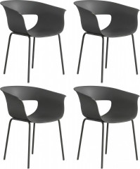 4 ergonomické balkonové židle | tmavě šedé č.1