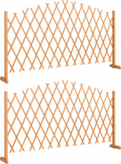 2 dřevěné zahradní plotové panely 180 x 30 x 103 cm | hnědé č.1