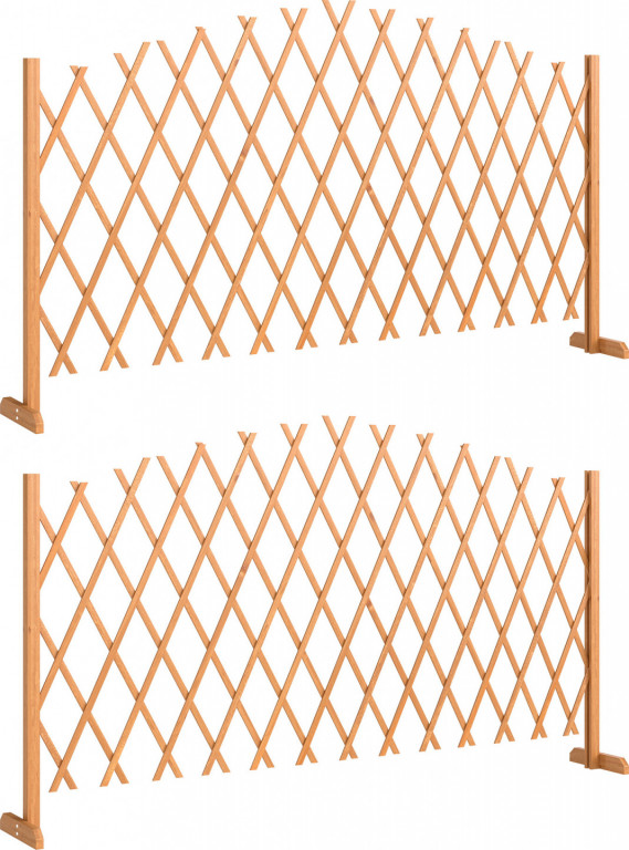 2 dřevěné zahradní plotové panely 180 x 30 x 103 cm | hnědé