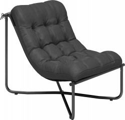 Zahradní křeslo s polštářem | tmavě šedé č.1