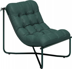 Zahradní křeslo s polštářem | tmavě zelené č.1