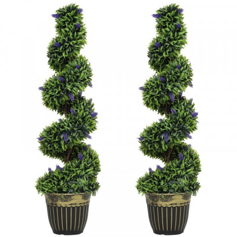 Umělé zimostrázy s levandulí 2 kusy | zelené č.2