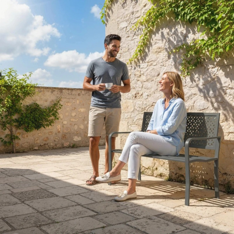 Kovová zahradní lavice 127 x 61 x 85 cm | tmavě šedá