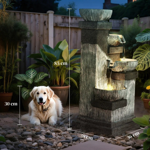 Venkovní fontána 38 x 36 x 85 cm | šedá č.4
