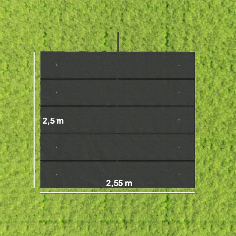 Náhradní střecha na pergolu 2,5 x 2,55 cm | tmavě šedá č.3