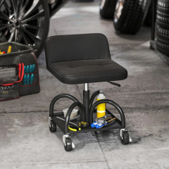 Dílenská stolička s kolečky | černá č.1